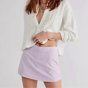 Free People Purple Plain Mini Skort Casual